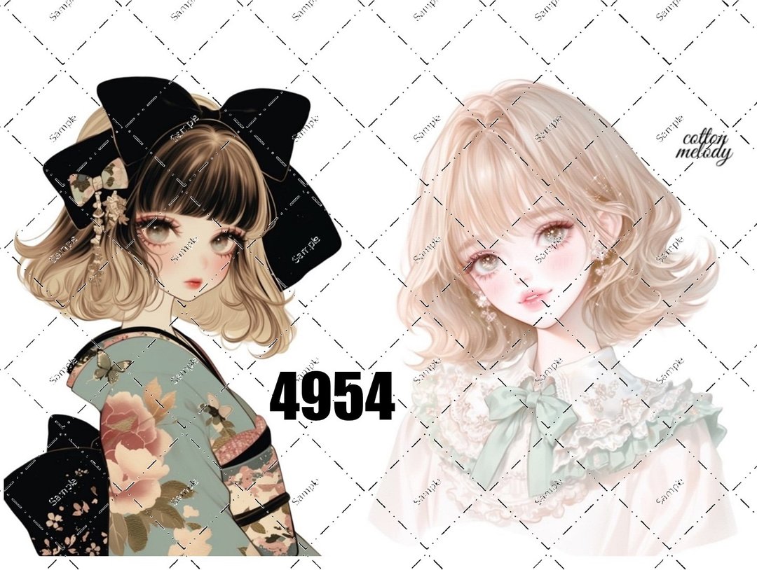 original sticker no.4954 人物贴纸 原创贴纸 原创人物贴纸 装饰贴纸 cotton melody - 贴纸 - 纸 