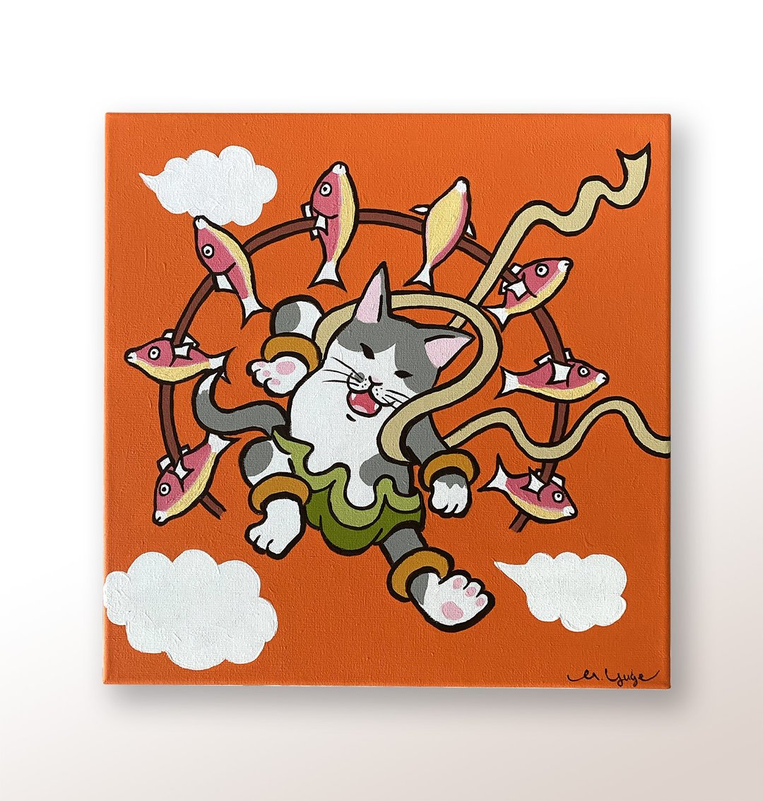 猫咪雷神压克力画布艺术 - 海报/装饰画/版画 - 塑料 橘色