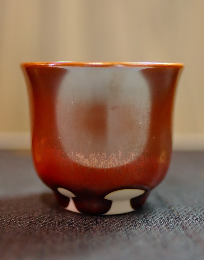 柴烧茶杯 - 铁红花茶杯 - 陶艺 - 陶 