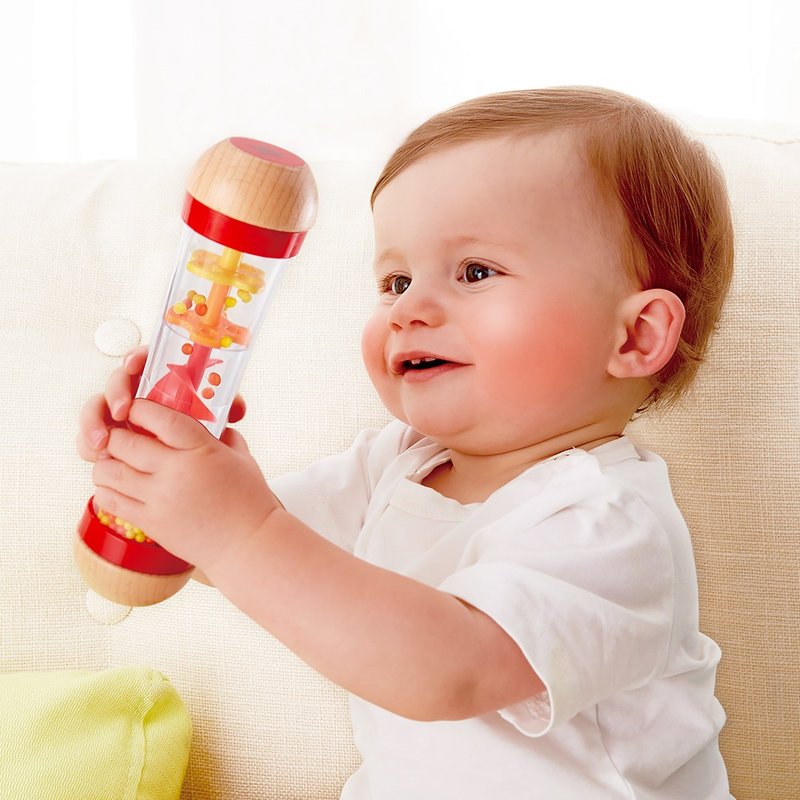 【德国Hape】木制雨声安抚音乐沙铃(红) - 玩具/玩偶 - 塑料 多色