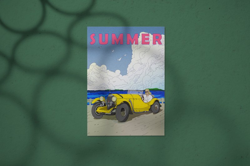 Summer 明信片 - 卡片/明信片 - 纸 蓝色