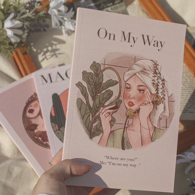 Luluise【On my way 我已经在路上了!】 B6空白笔记本 手帐 - 笔记本/手帐 - 纸 粉红色