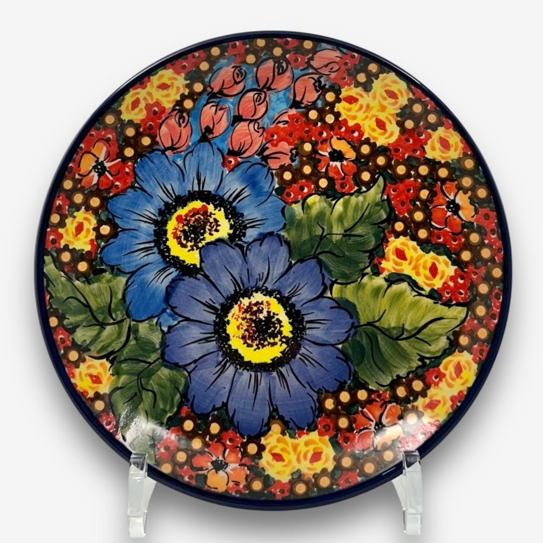 波兰手绘手工陶-圆盘 19cm 繁花深处系列 - 盘子/餐盘/盘架 - 陶 多色