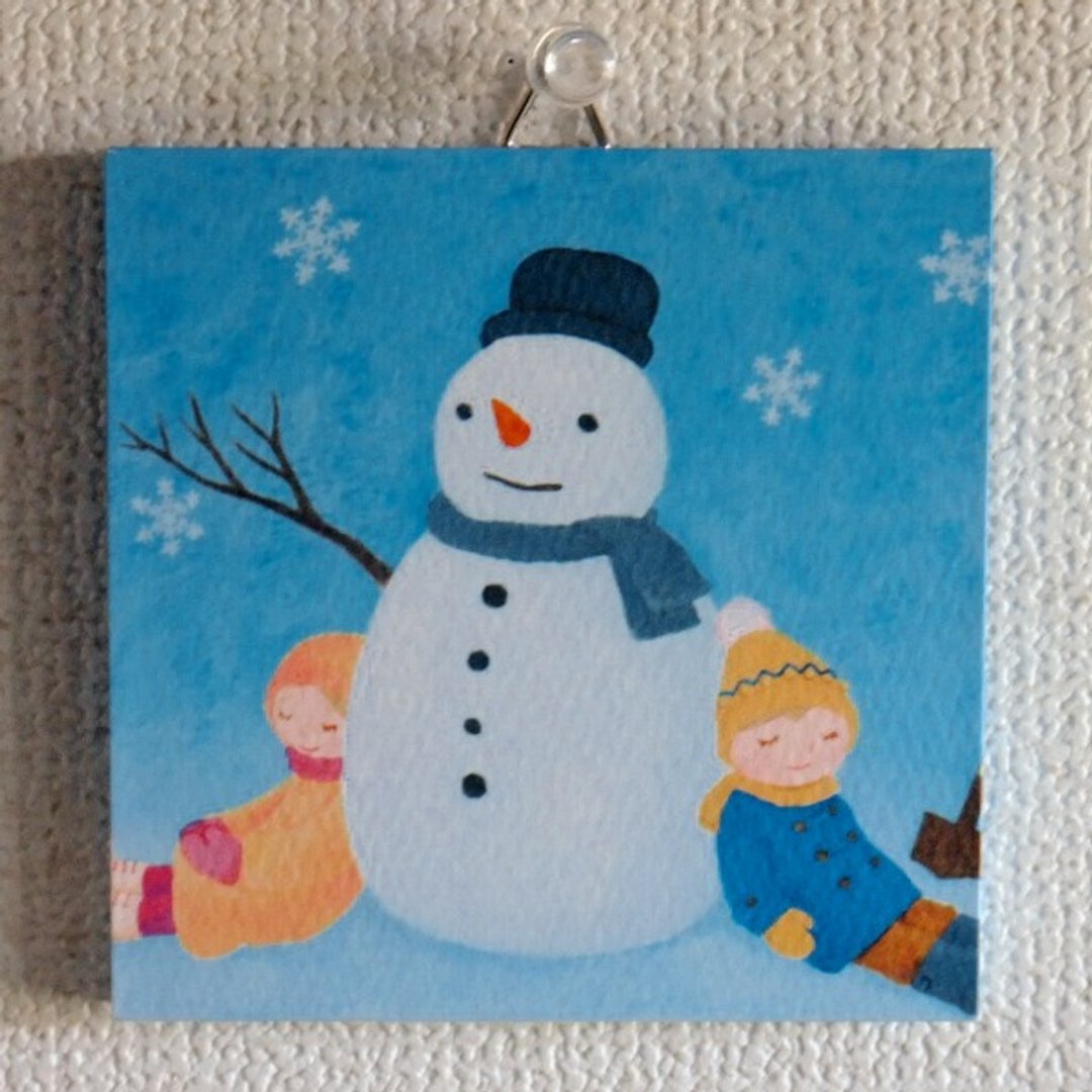 Mini panel No.53 / Snowy Day - 海报/装饰画/版画 - 纸 蓝色