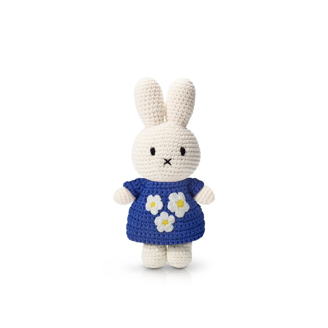荷兰 Just Dutch | Miffy 米飞兔 编织娃娃和她的蓝色生日洋装 - 玩偶/公仔 - 棉 蓝色