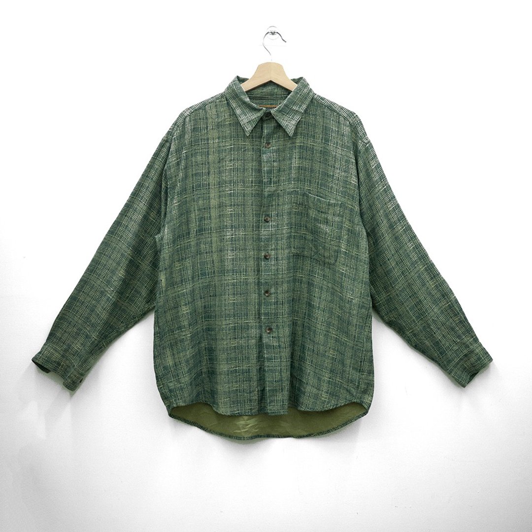 WRANGLER 长袖衬衫 绿色 格纹 二手 古着 - 男装衬衫 - 棉 绿色