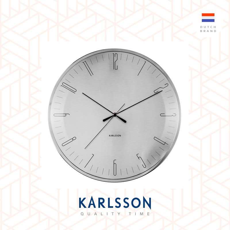 荷兰Karlsson, Wall clock Dragonfly aluminum, Dome glass - 时钟/闹钟 - 玻璃 银色