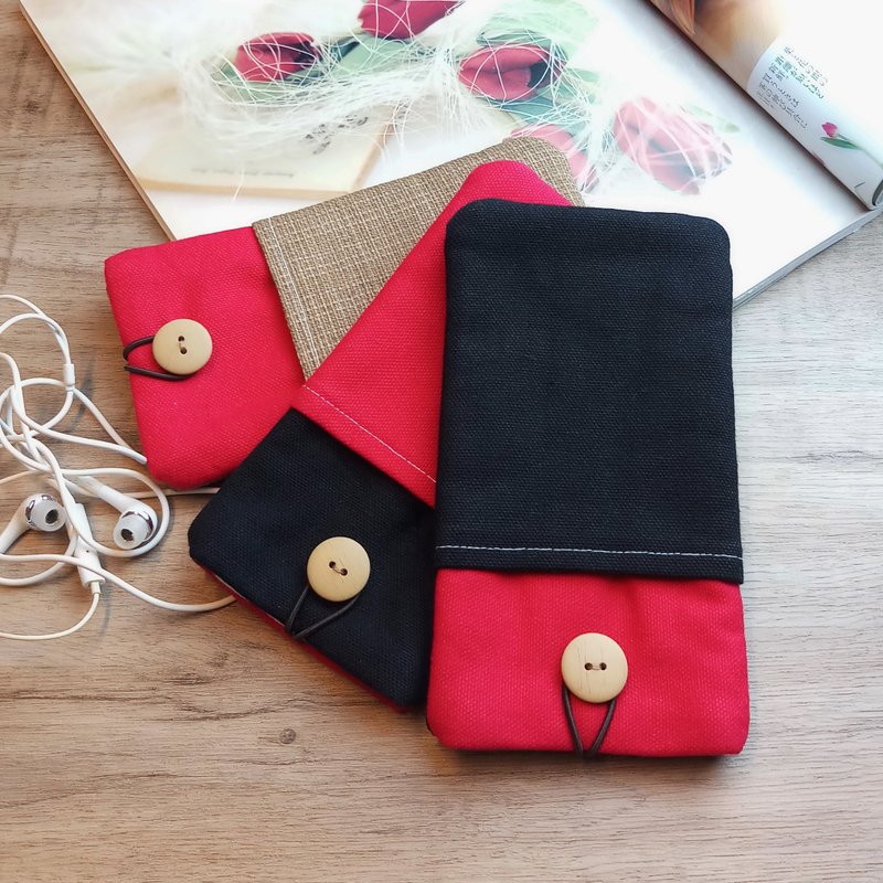 定制化电话包 手机袋 手机保护布套 -  素色系( M-063) - 手机壳/手机套 - 棉．麻 红色