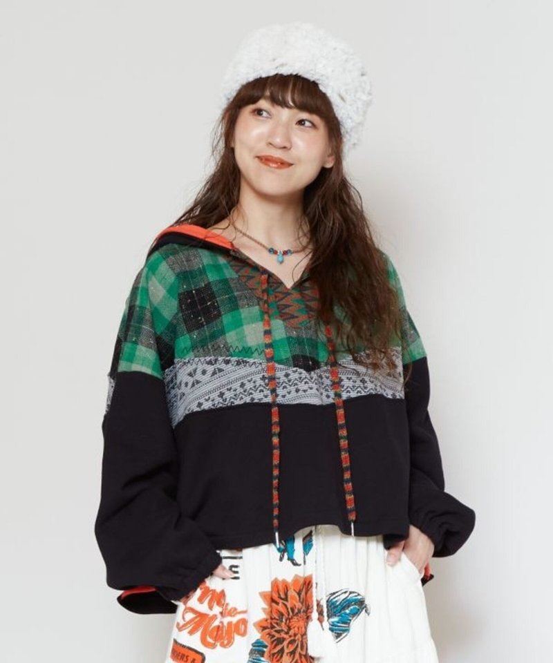 【热门预购】短版俏丽亡灵节拼接撞色帽踢 连帽衫 (3色) CCP-4314 - 中性连帽卫衣/T 恤 - 其他材质 