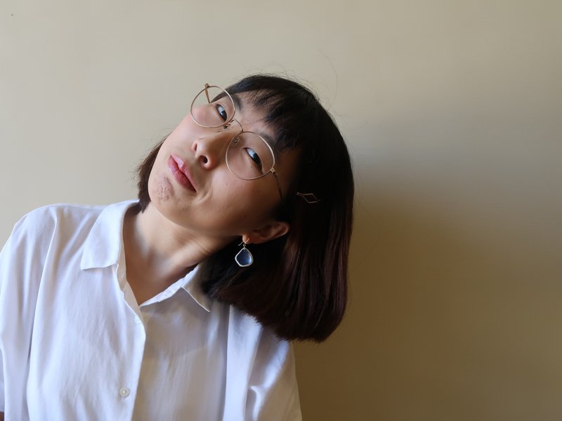 【秋冬新时尚】手工陶片耳针、耳夹  |  平铺直叙・Narrate - 耳环/耳夹 - 陶 蓝色