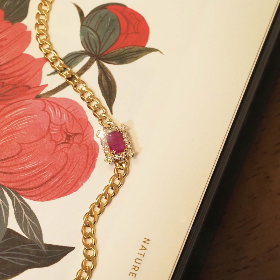 Majesty Chain Bracelet | 红宝石古巴手链 | 18K 黄金 - 手链/手环 - 贵金属 金色