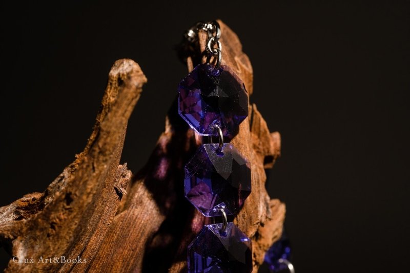 【CRUXART】西洋首饰珠宝-轻奢小品-紫罗兰色玫瑰切工穆拉诺琉璃 - 手链/手环 - 琉璃 紫色