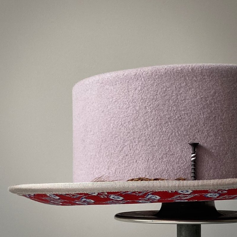 HYOKOU 手工 平顶帽-灰紫色 - 帽子 - 羊毛 紫色