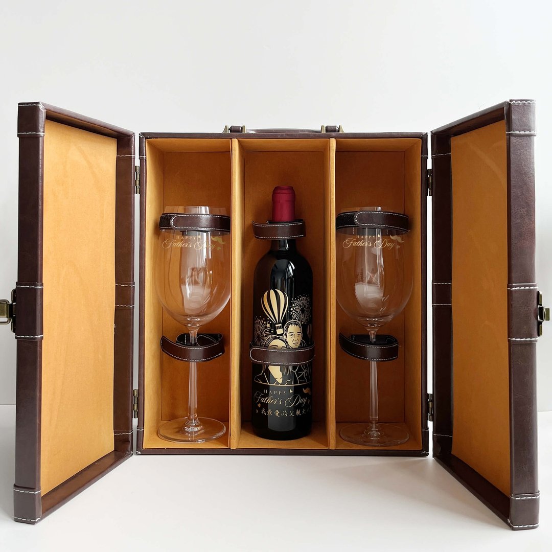 【父亲节推介】定制化父亲的礼物礼盒套装 人像 雕刻礼物 父亲节 - 酒类 - 玻璃 