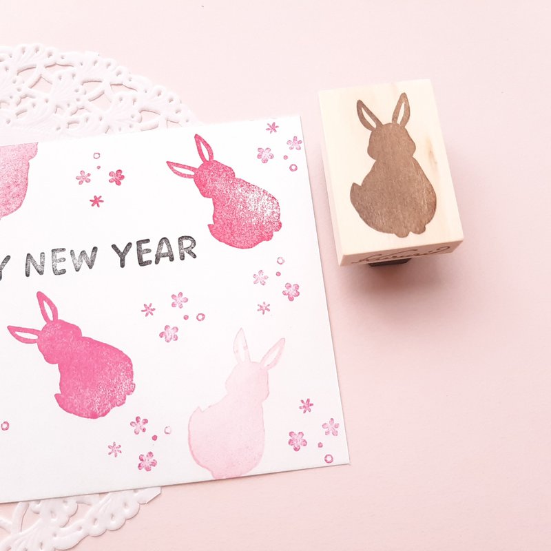 Simple Rabbit Eraser Stamp - 印章/印台 - 橡胶 透明