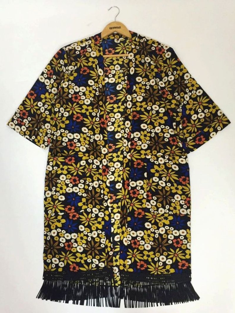 -鷄母坞-长版满花朵春罩衫 - 背带裤/连体裤 - 聚酯纤维 多色