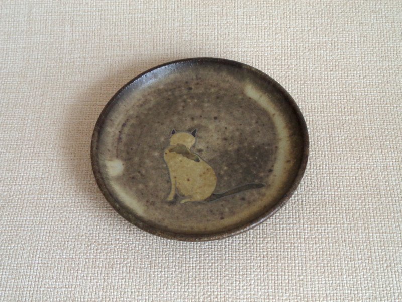 圆盘 银彩猫a - 浅碟/小碟子 - 陶 咖啡色