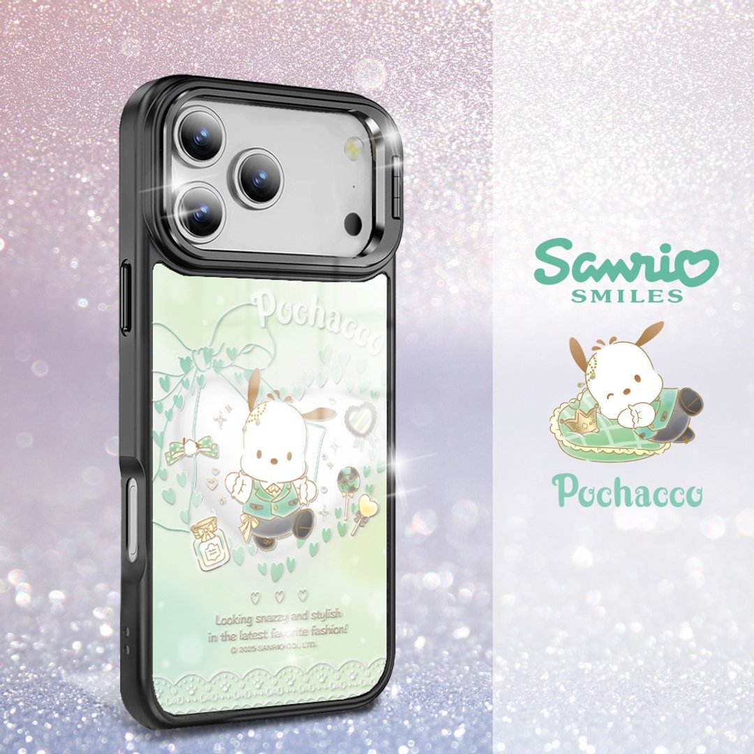 iPhone 全系列防摔合金框隐形立架镜面磁吸壳 - 甜心帕恰狗 - 黑框 - 手机壳/手机套 - 其他材质 多色