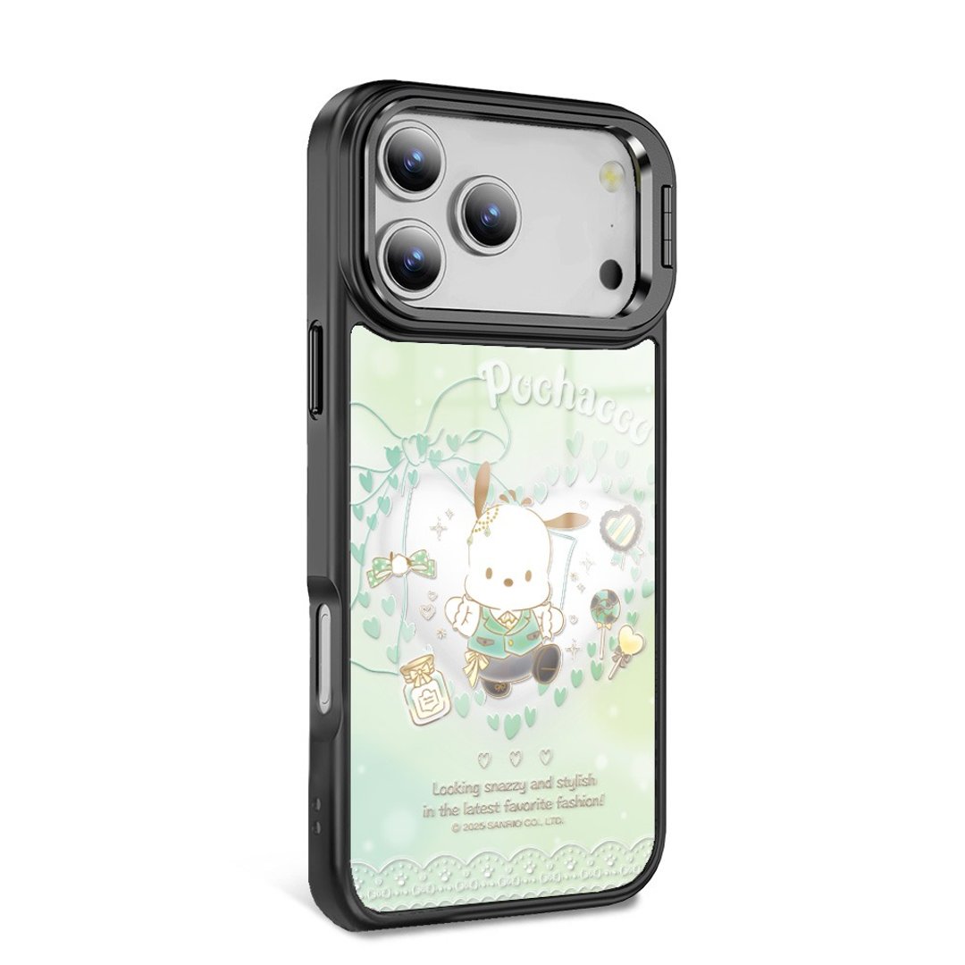 iPhone 全系列防摔合金框隐形立架镜面磁吸壳 - 甜心帕恰狗 - 黑框 - 手机壳/手机套 - 其他材质 多色
