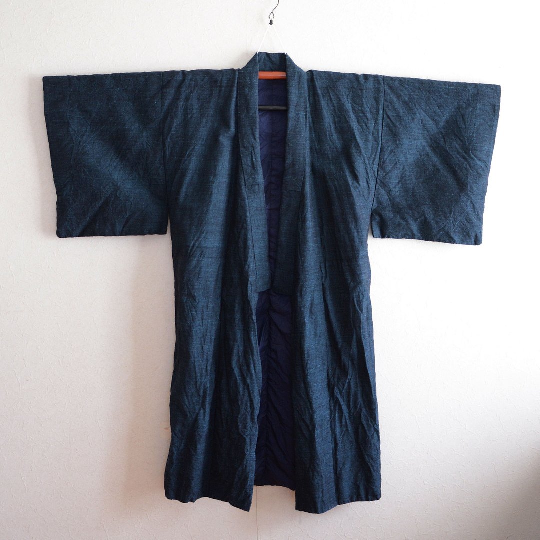 和服男士长袍古董日本复古昭和 - 男装外套 - 其他材质 蓝色