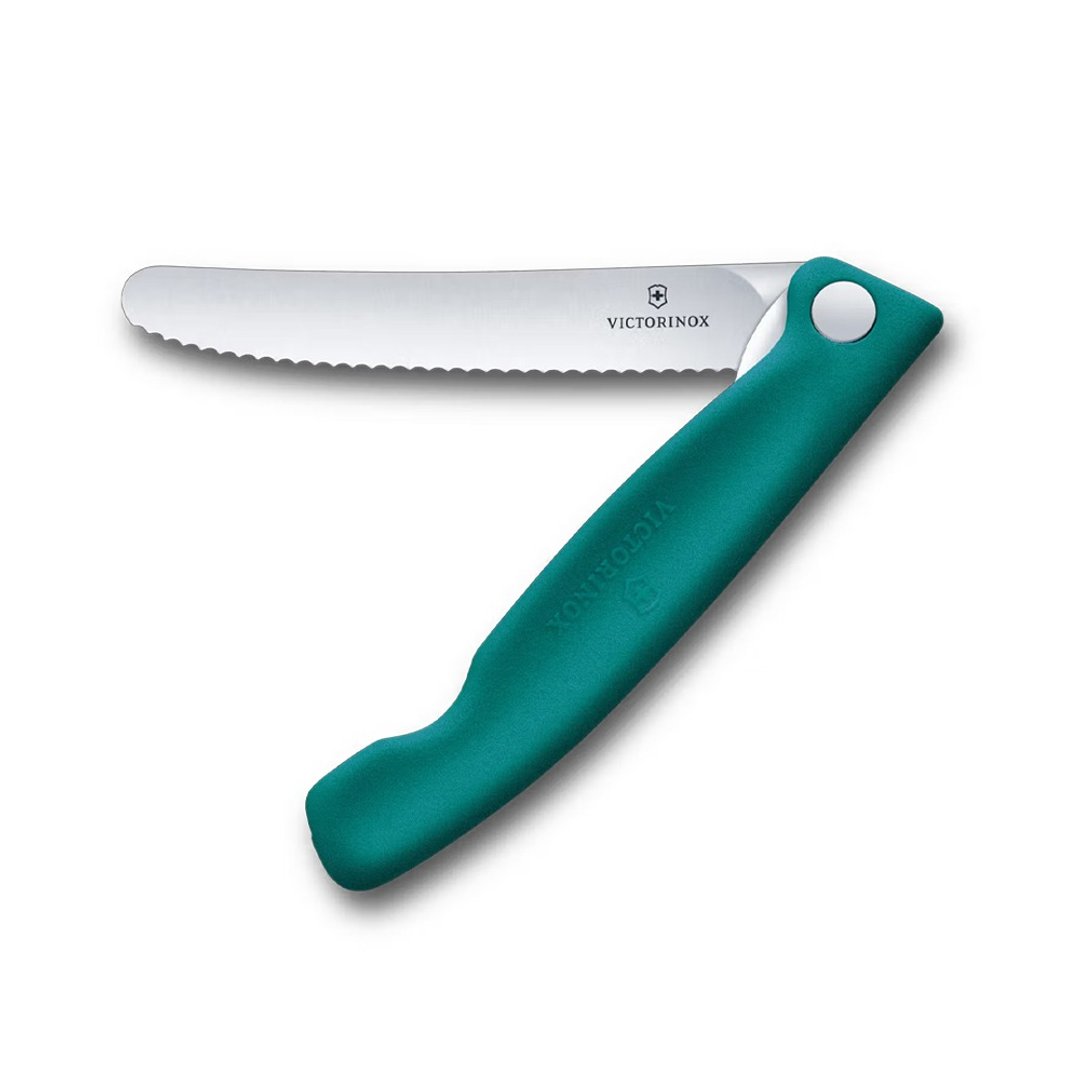 VICTORINOX 瑞士维氏 折叠式番茄刀(锯齿11cm) 蓝绿 6.7834.FC1 - 厨房用具 - 其他材质 绿色