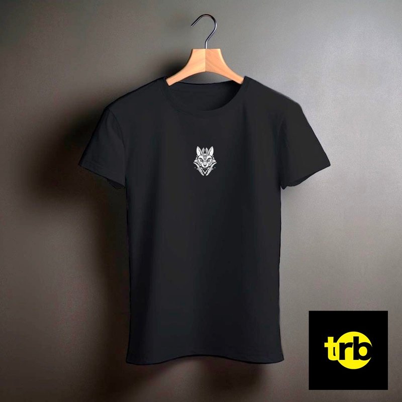 低调款 野魂图腾 T-Shirt 雪狐 此页有两色可选 - 男装上衣/T 恤 - 棉．麻 黑色