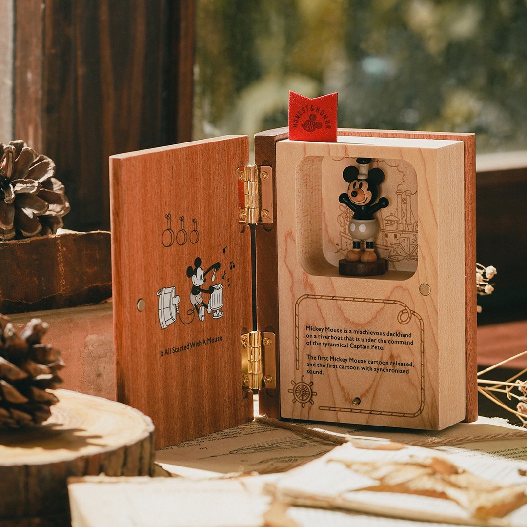 【米奇】迪士尼 Disney 典藏书造型音乐盒 | Wooderful life - 摆饰 - 木头 多色