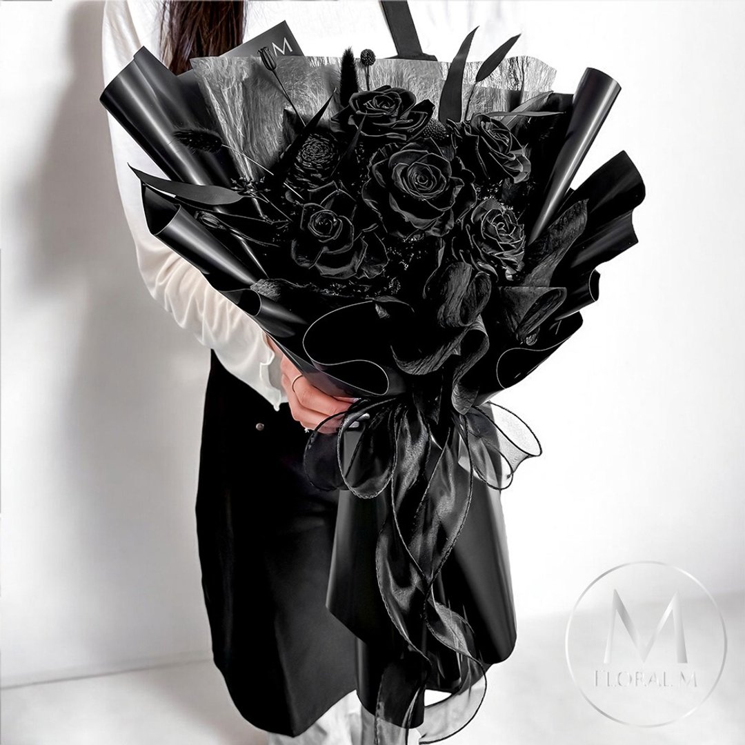 Dark Rose英式黑玫瑰永生花束 - 干燥花/捧花 - 植物．花 粉红色