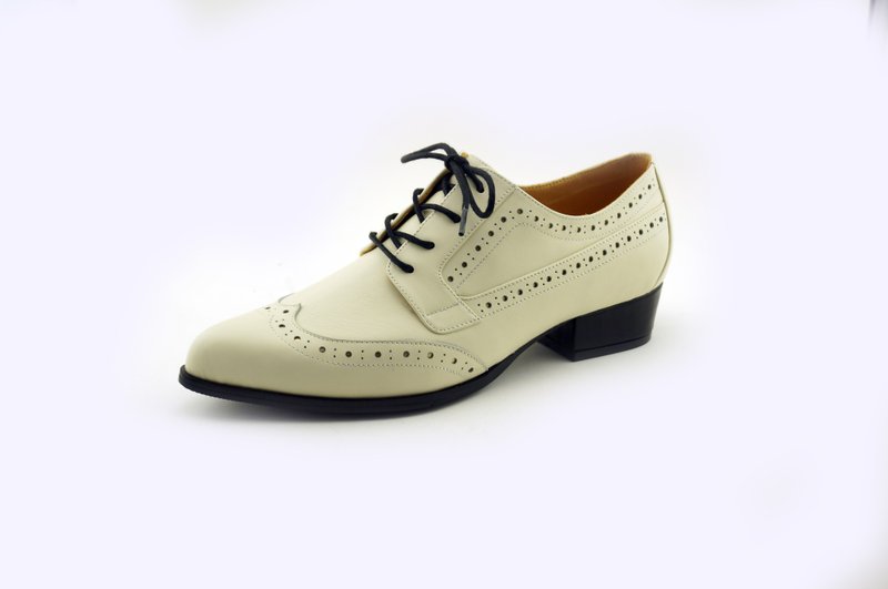 尖头粗跟花雕鞋 - 其他女款皮鞋 - 真皮 多色