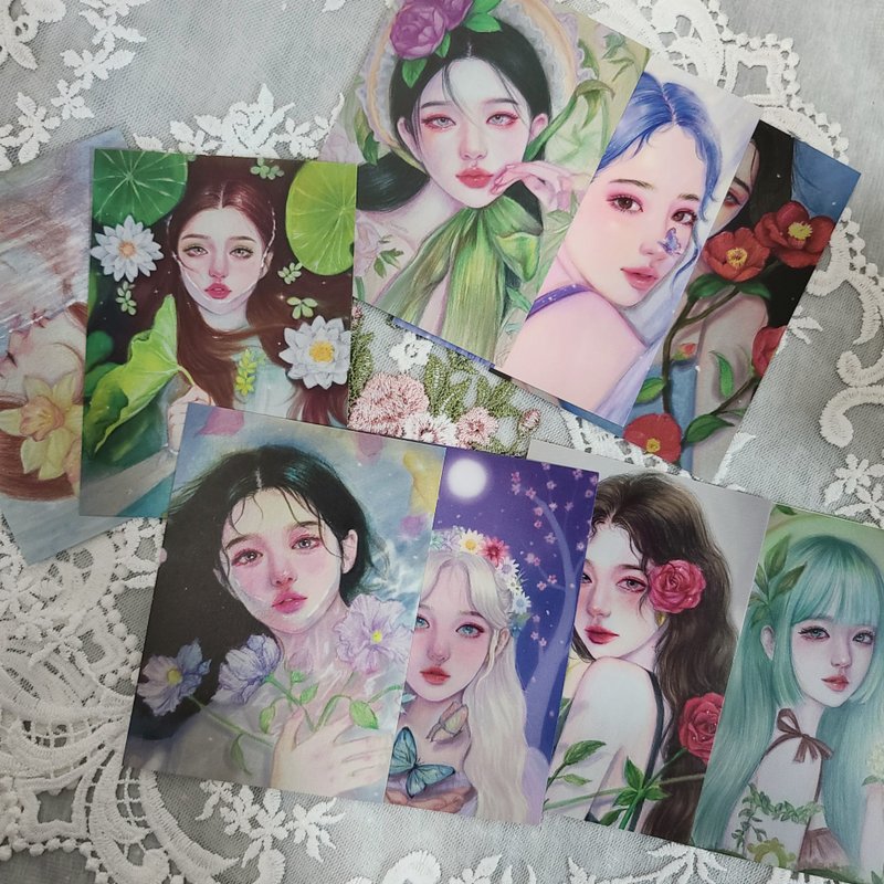 beautiful days mini postcard set(9piece) - 卡片/明信片 - 纸 多色