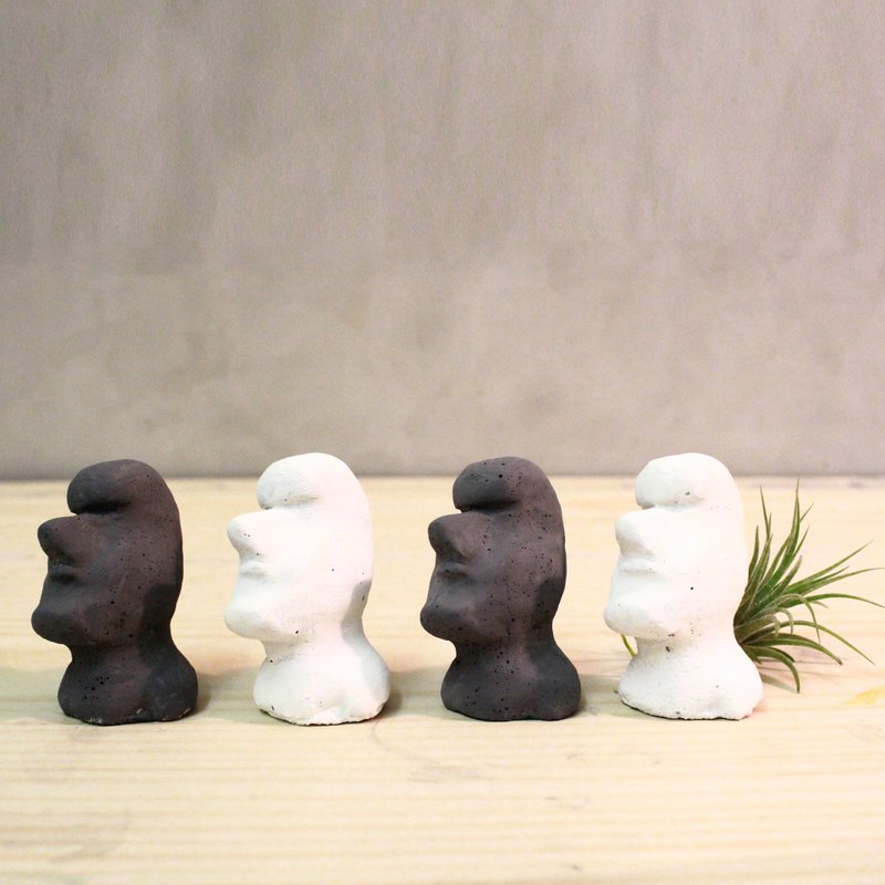 迷你复活岛小石像-工业风摆饰-摩艾 - 摆饰 - 水泥 灰色