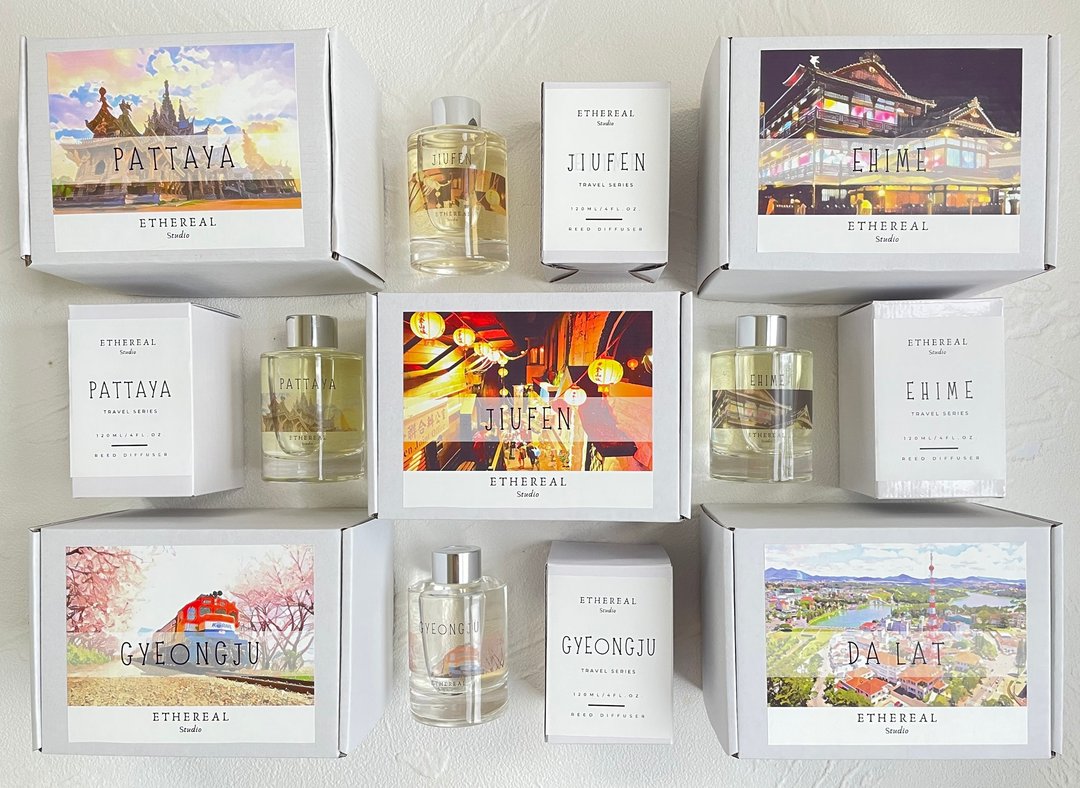 香气的回忆系列-Travel series扩香瓶120ml - 香薰/精油/线香 - 精油 多色