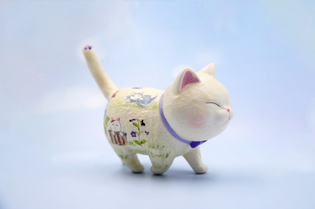 猫咪手绘公仔-甜蜜猫 - 摆饰 - 塑料 多色