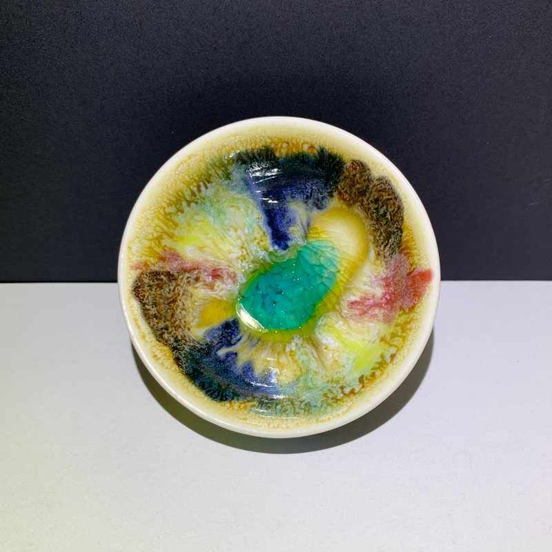 冰晶油画山水功夫杯 60ml 邱毓宁 莺歌烧 F9-02 - 茶具/茶杯 - 瓷 多色