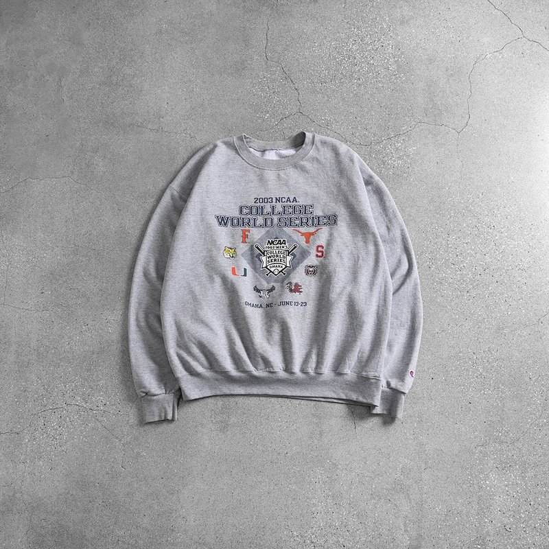 Vintage 大学Tee / 大学踢、古着大学T、大学t、卫衣、古着上衣 - 男装上衣/T 恤 - 棉 灰色
