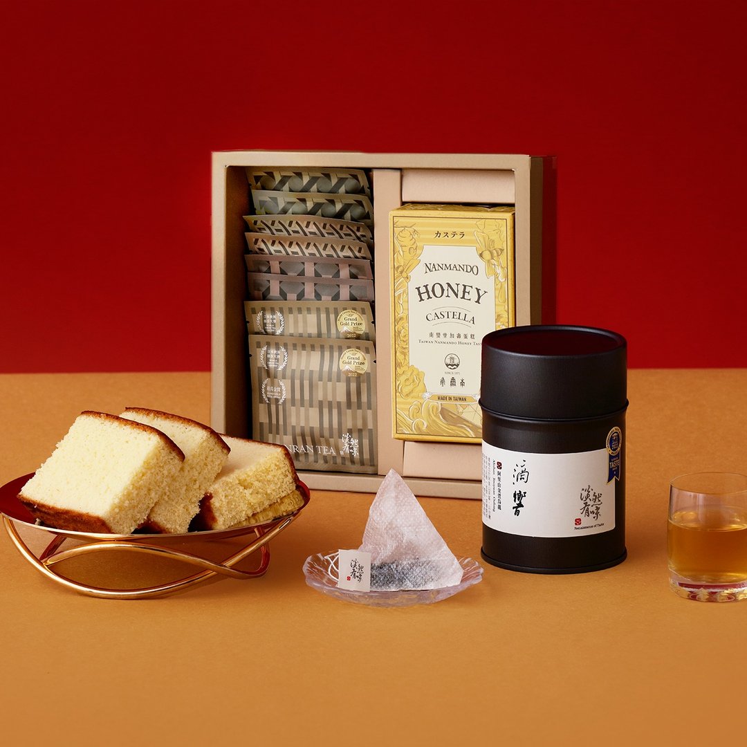 红日 茶食礼盒-南蛮堂长崎蛋糕+世界冠军茶包/过年礼盒/新年礼盒 - 茶 - 其他材质 