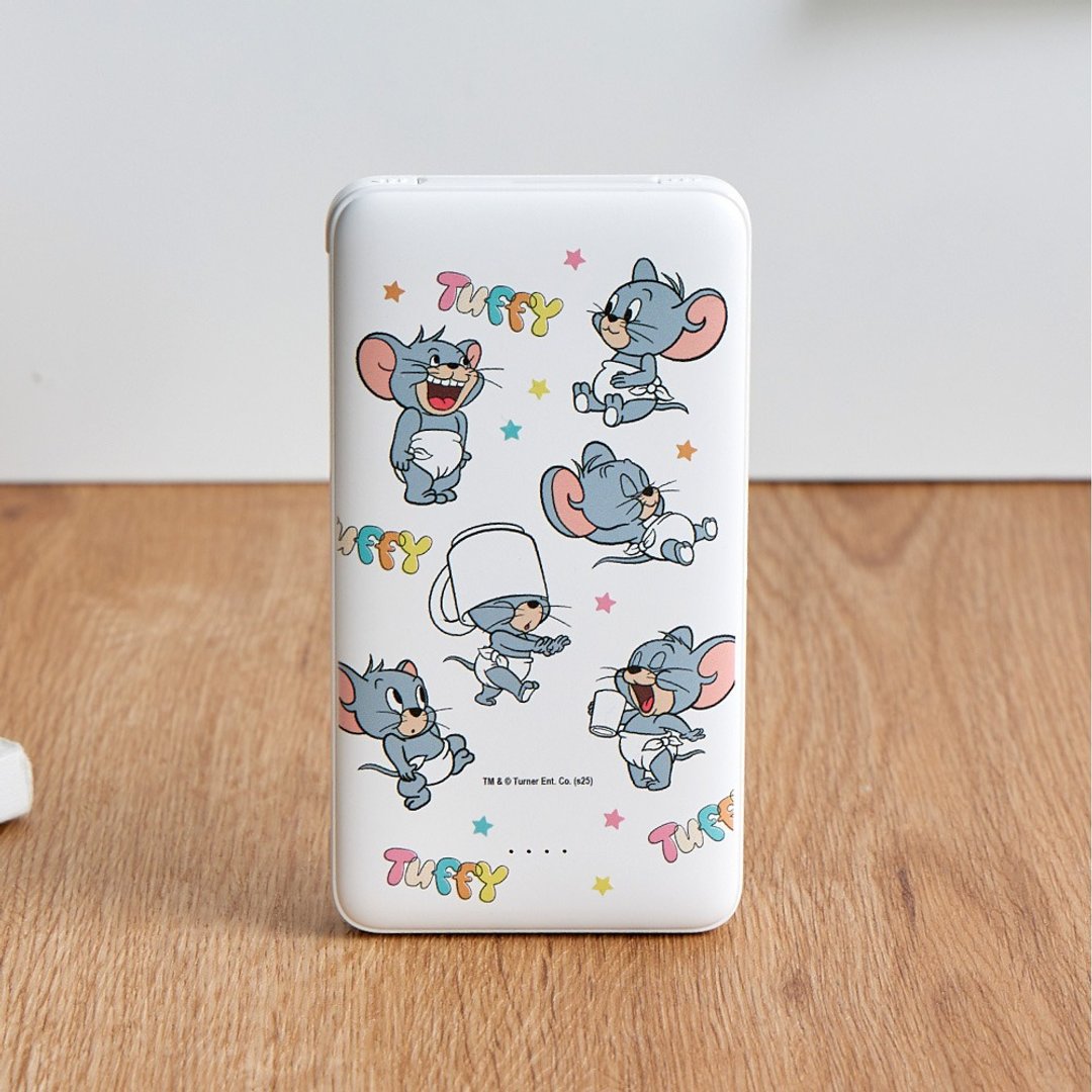 汤姆猫与杰利鼠Tuffy乱花双线快充10000mAh行动电源 - 充电宝/传输线 - 塑料 多色
