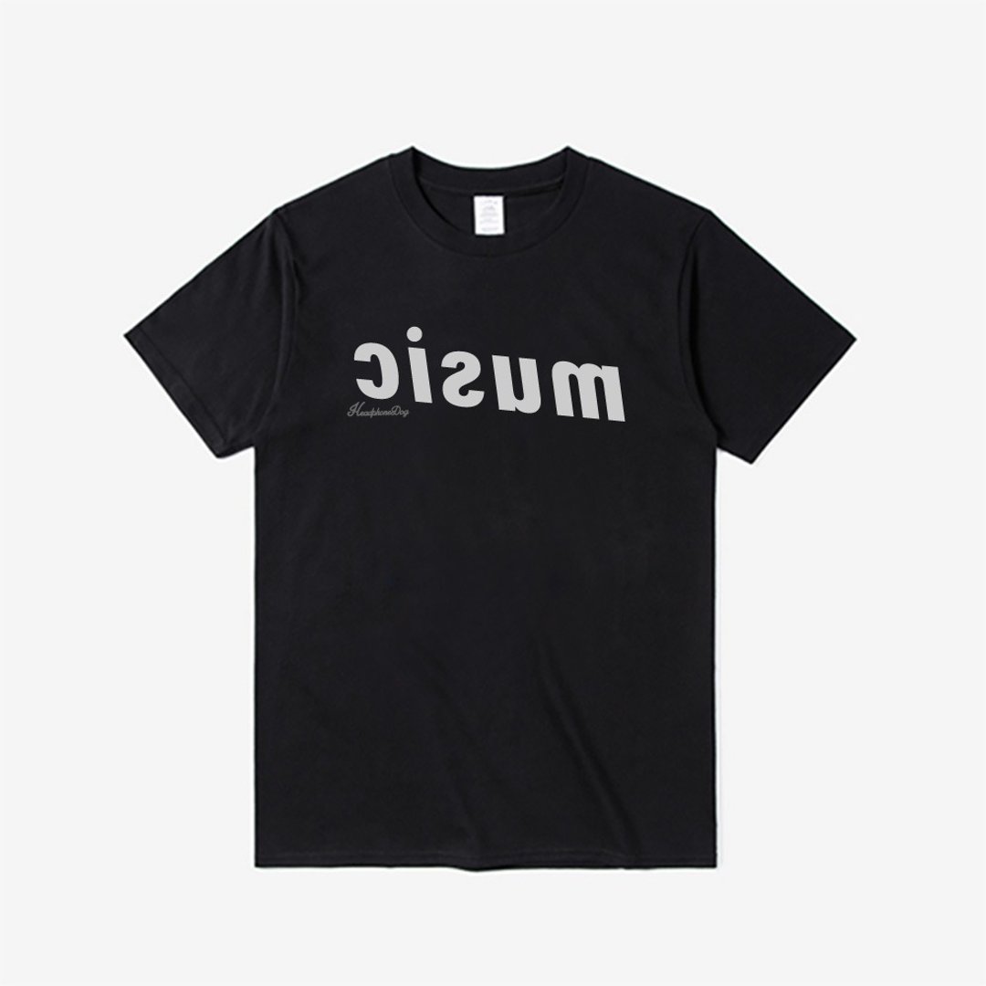 音乐music反向 纯棉T桖T-shirt - 男装上衣/T 恤 - 棉 