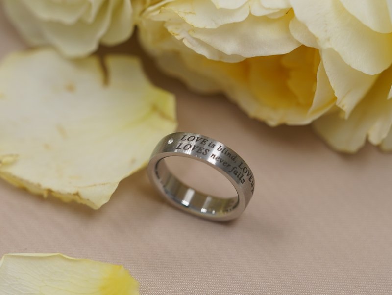 THIALH - Beau系列 - 爱是盲目的不锈钢戒指 - 戒指 - 其他金属 