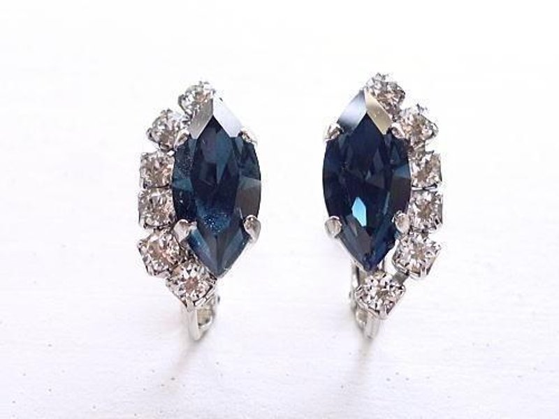 Rosie Indigo Light - 耳环/耳夹 - 玻璃 蓝色