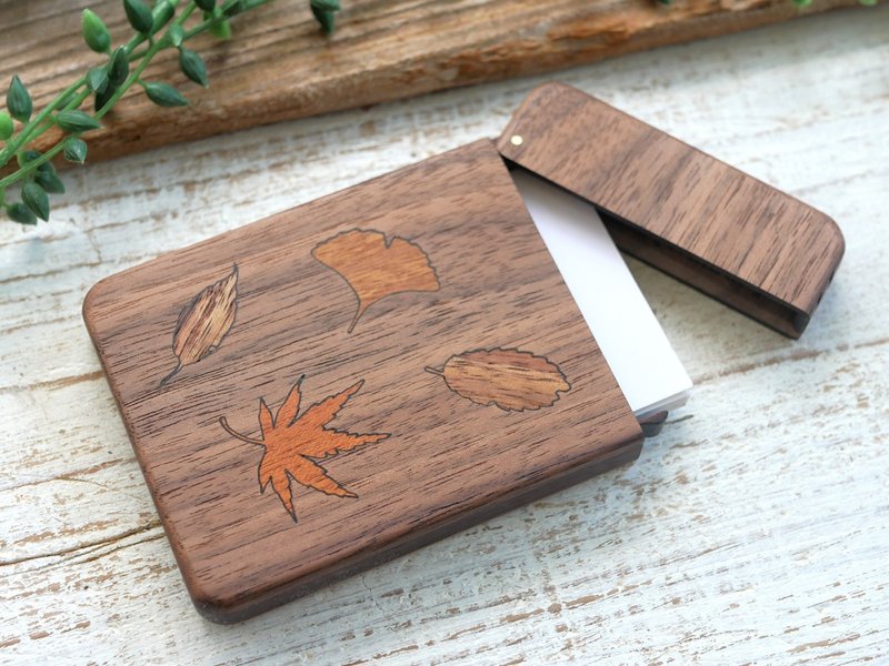 Wooden business card holder [Autumn] Walnut - 名片夹/名片盒 - 木头 咖啡色