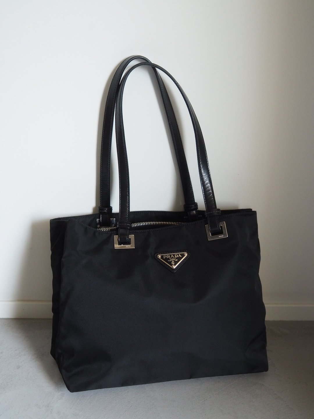 PRADA 普拉达 尼龙托特包 三角Logo 黑色 古董级 - 手提包/手提袋 - 尼龙 黑色