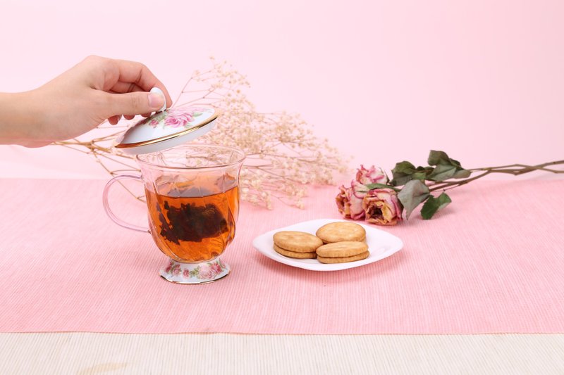 晶艳玫瑰盖杯(300ml) - 茶具/茶杯 - 玻璃 粉红色
