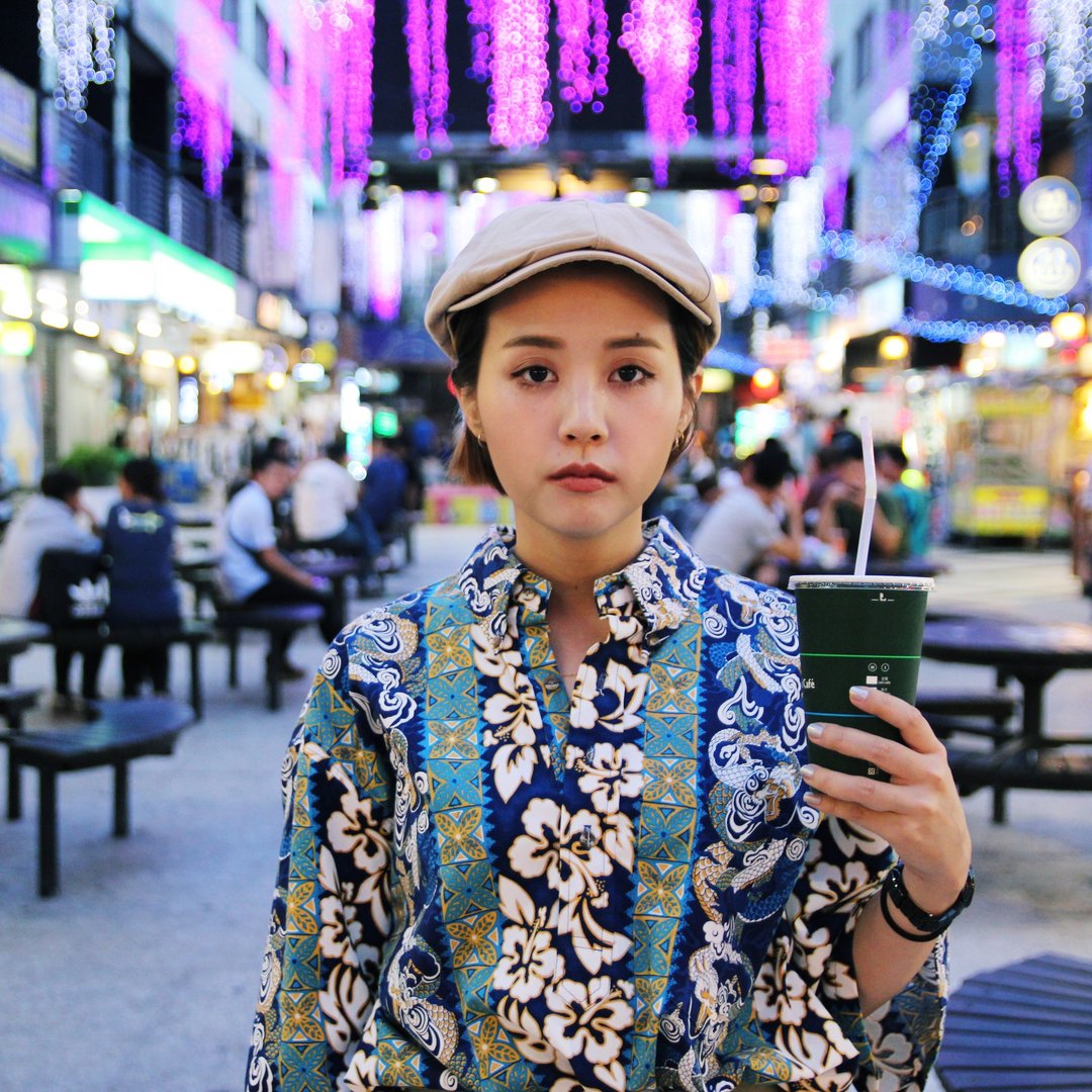 Tsubasa.Y 古着屋 绀青色 龙与扶桑二方连续和柄花衬衫, Japan Print Shirt - 女装上衣 - 棉 