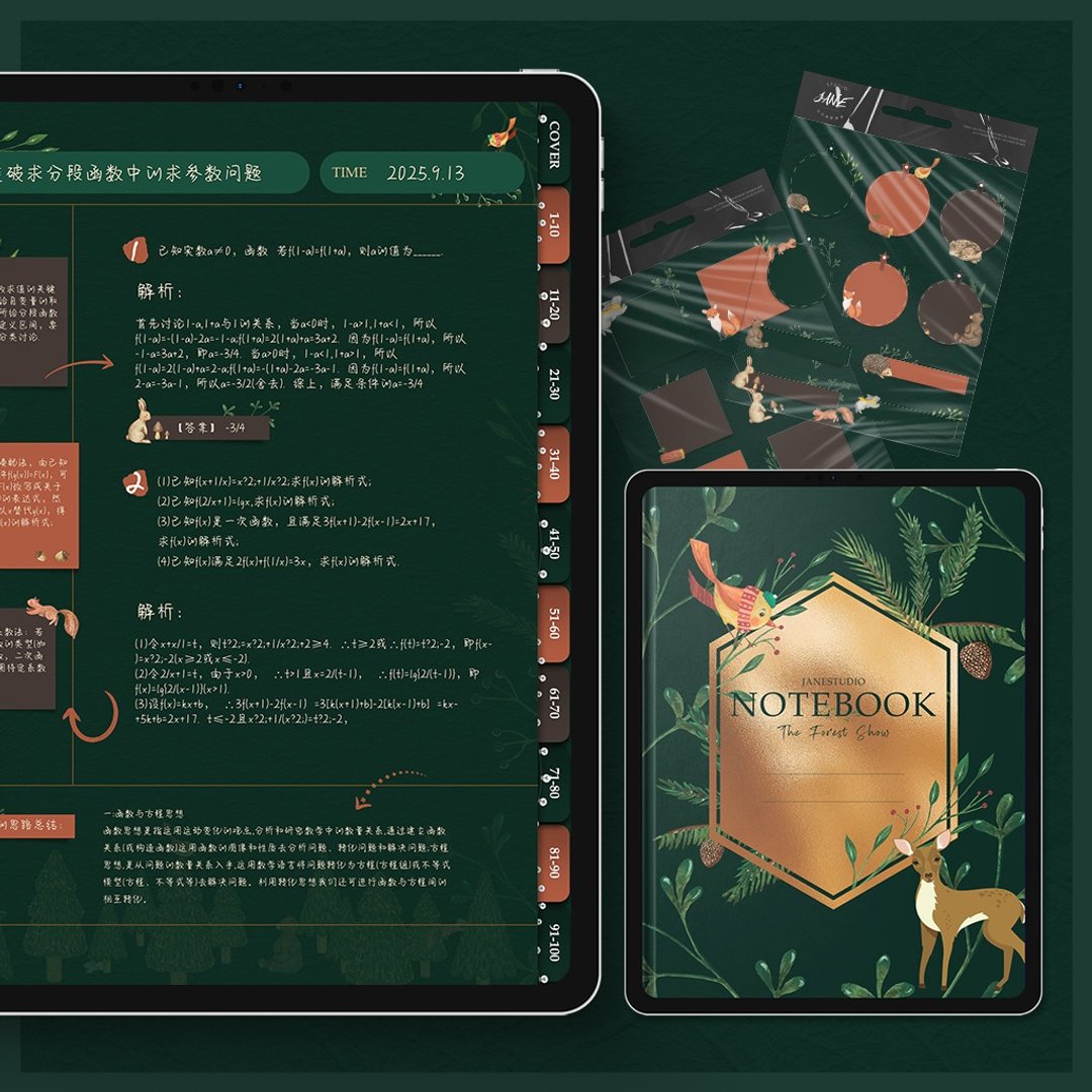 森林狂想曲 电子手帐 康奈尔数位笔记模板goodnotes notability - 电子手帐及素材 - 其他材质 