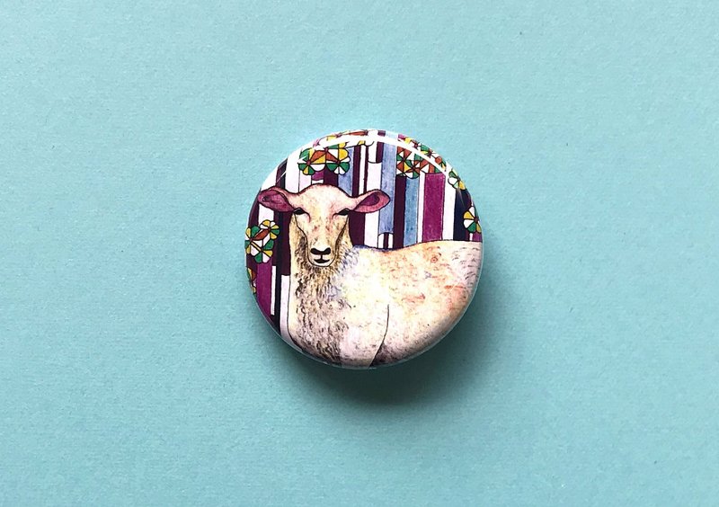 Sheep Badge // Button // Colorful Animal - 胸针 - 其他金属 紫色