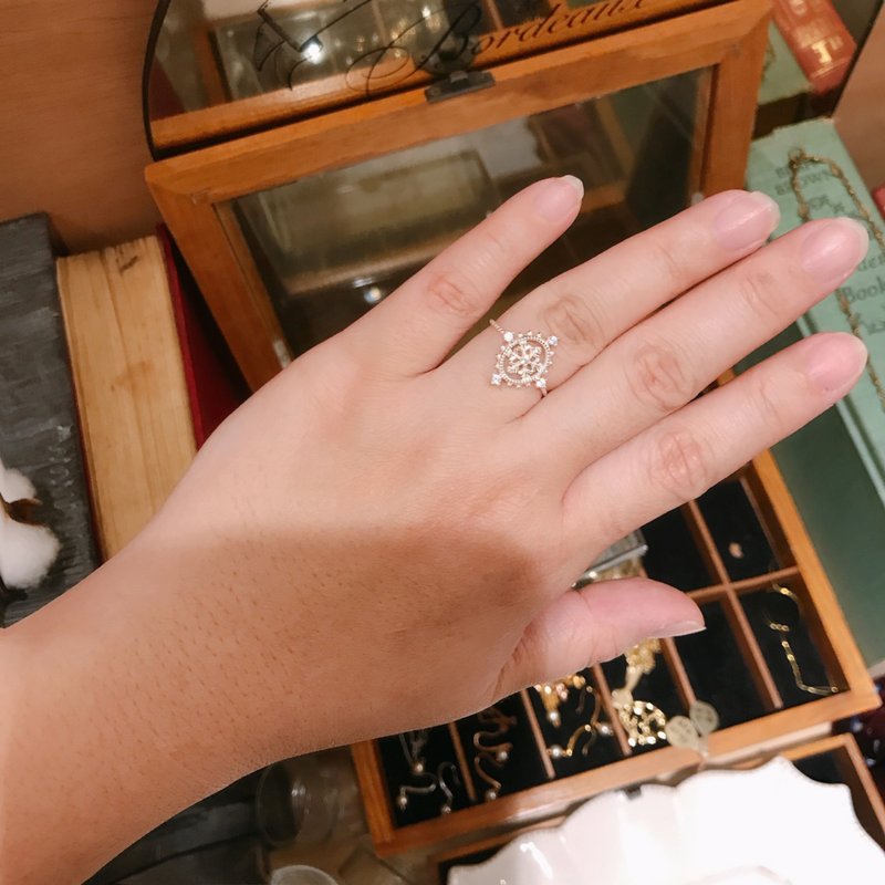 ［金夏琳·纯银］平安雪光戒指。（雪花戒指） - 戒指 - 其他金属 