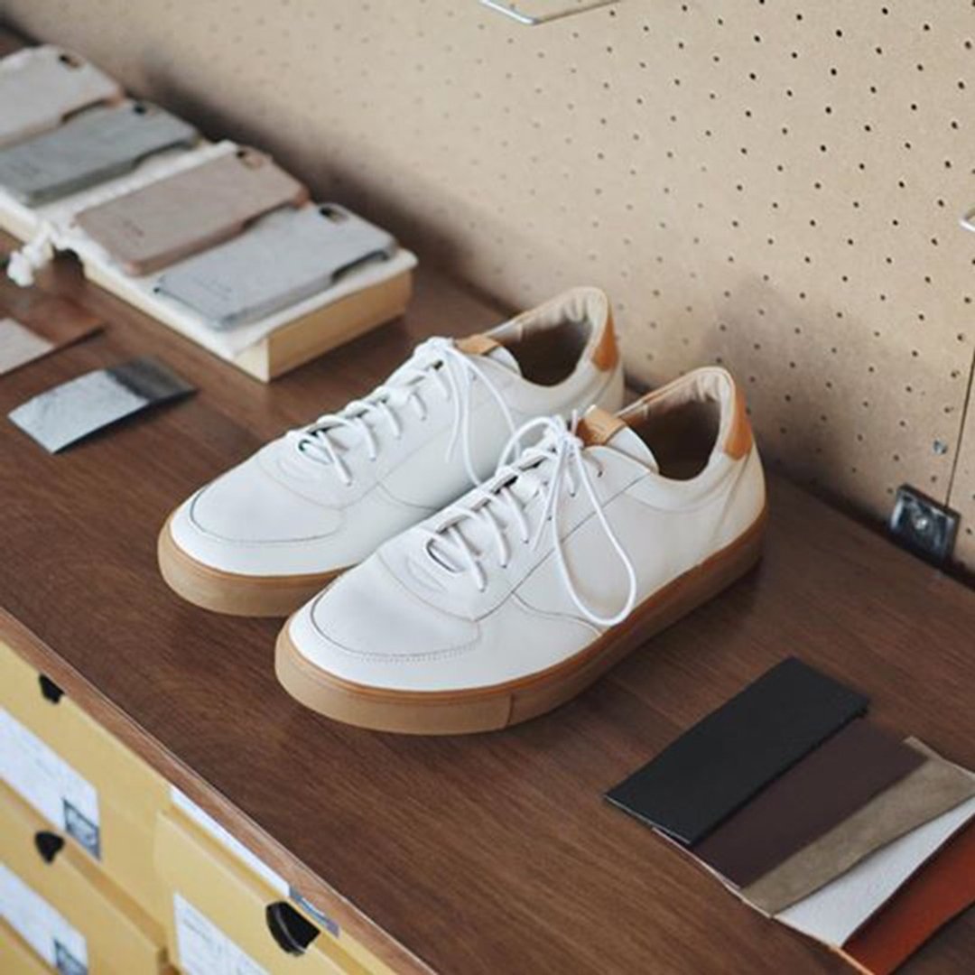 Derby-s II Vegetable Tanned leather 白色褐色底  - 男款休闲鞋 - 真皮 白色