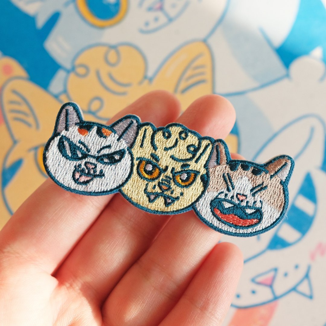 不良猫刺绣别针 / 暴走小队 - 胸针 - 棉 多色