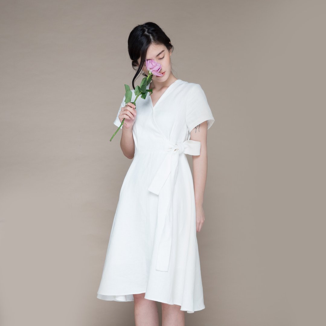HOMEMADE PANCAKE DRESS (whipped cream) - 其他 - 棉 白色
